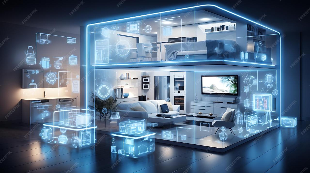 Smart home concept of the Internet of Things featuring various ... Understanding The Internet Of Things In Smart Homes